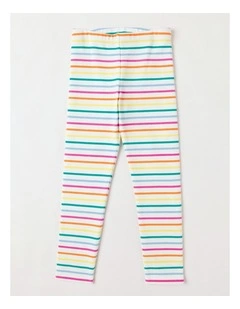 Essentials Fleece Legging in Rainbow Stripe & Cream