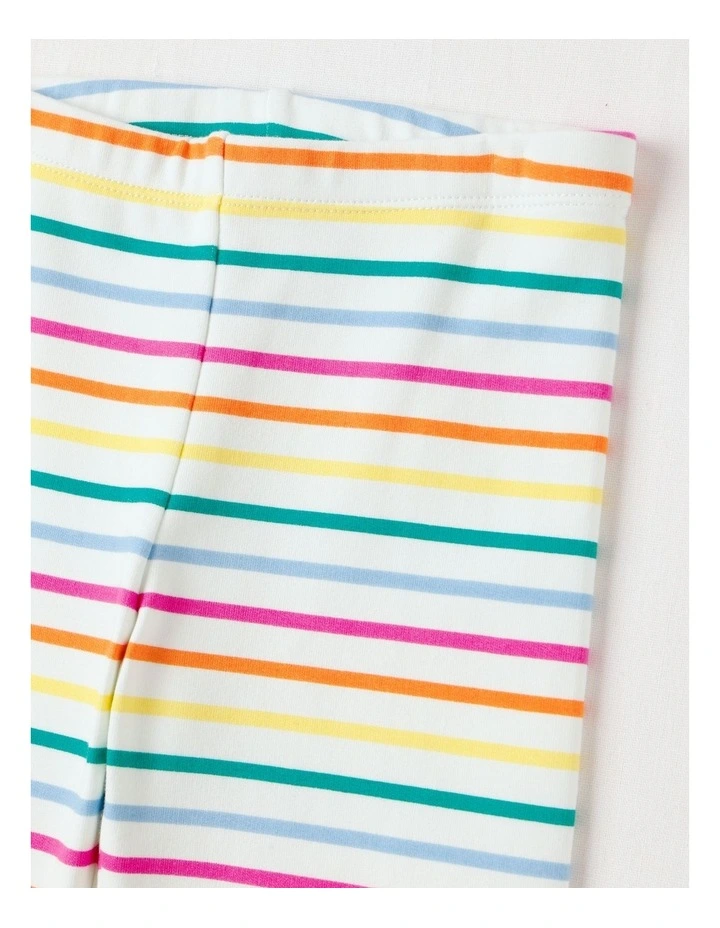 Essentials Fleece Legging in Rainbow Stripe & Cream image 2
