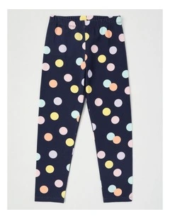 Essentials Print Legging in Rainbow Spot/Navy