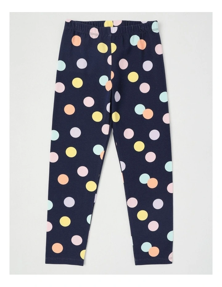 Essentials Print Legging in Rainbow Spot/Navy image 1