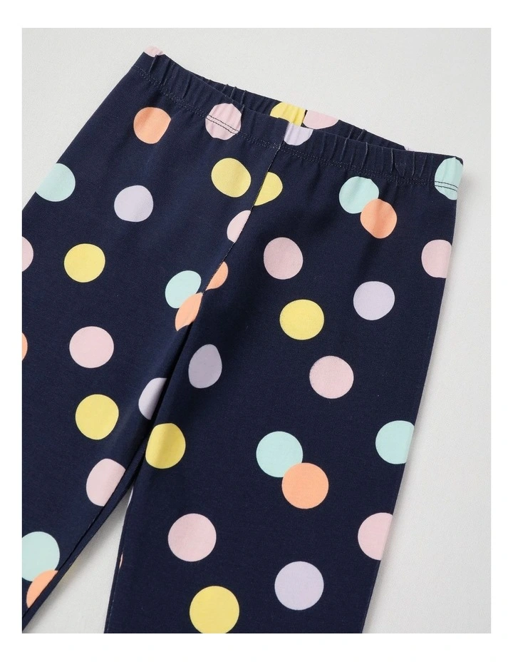 Essentials Print Legging in Rainbow Spot/Navy image 2