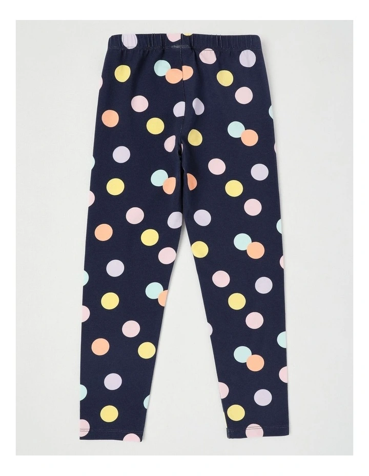 Essentials Print Legging in Rainbow Spot/Navy image 3