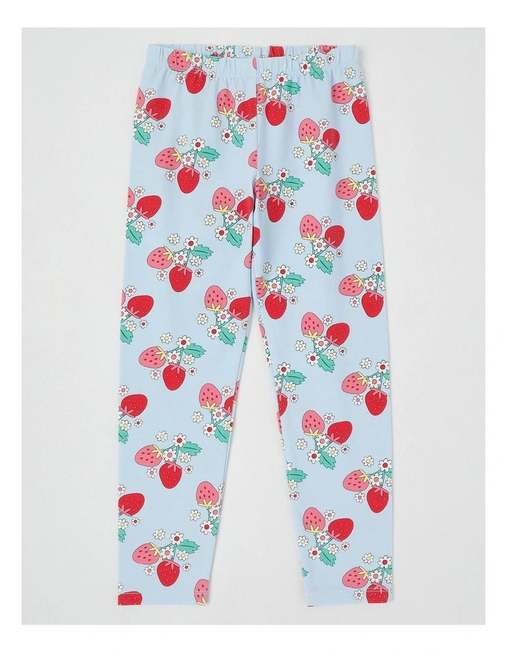 Essentials Print Legging in Berry Vines/Light Blue image 1