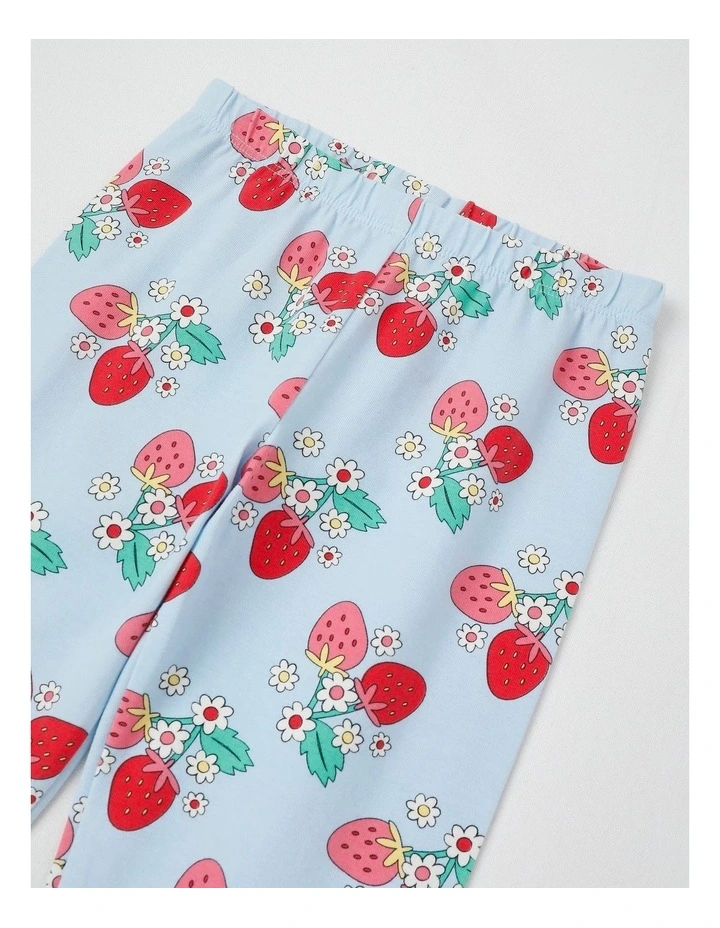 Essentials Print Legging in Berry Vines/Light Blue image 2