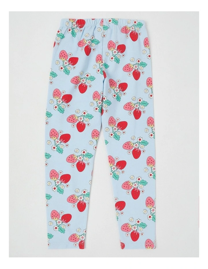 Essentials Print Legging in Berry Vines/Light Blue image 3