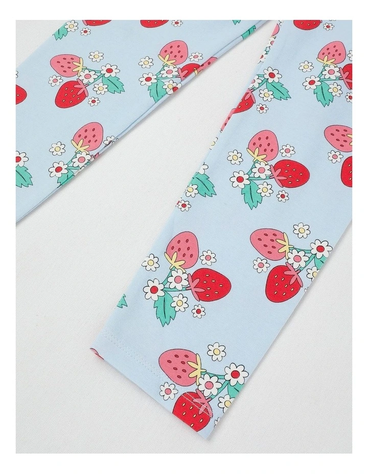 Essentials Print Legging in Berry Vines/Light Blue image 4