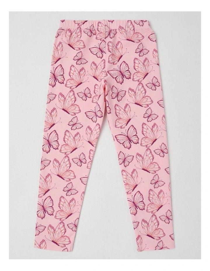 Essentials Print Legging in Butterflies/ Light Pink image 3