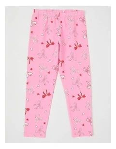 Essentials Print Legging in Bows/Pink