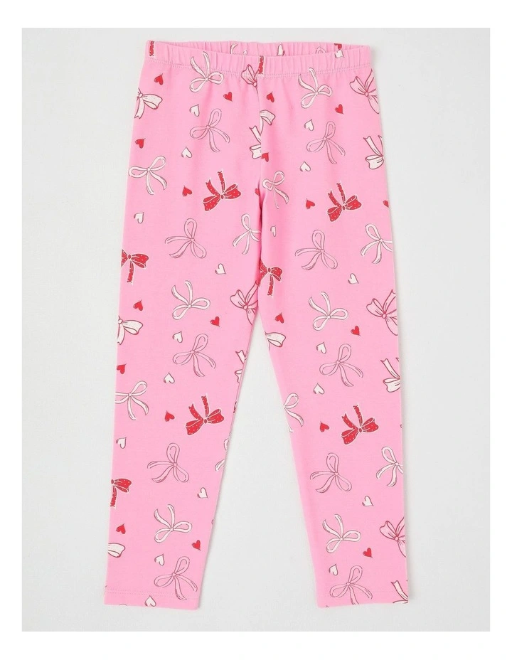 Essentials Print Legging in Bows/Pink image 1