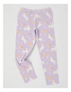 Essentials Legging in Lilac Rainbow Unicorns Print