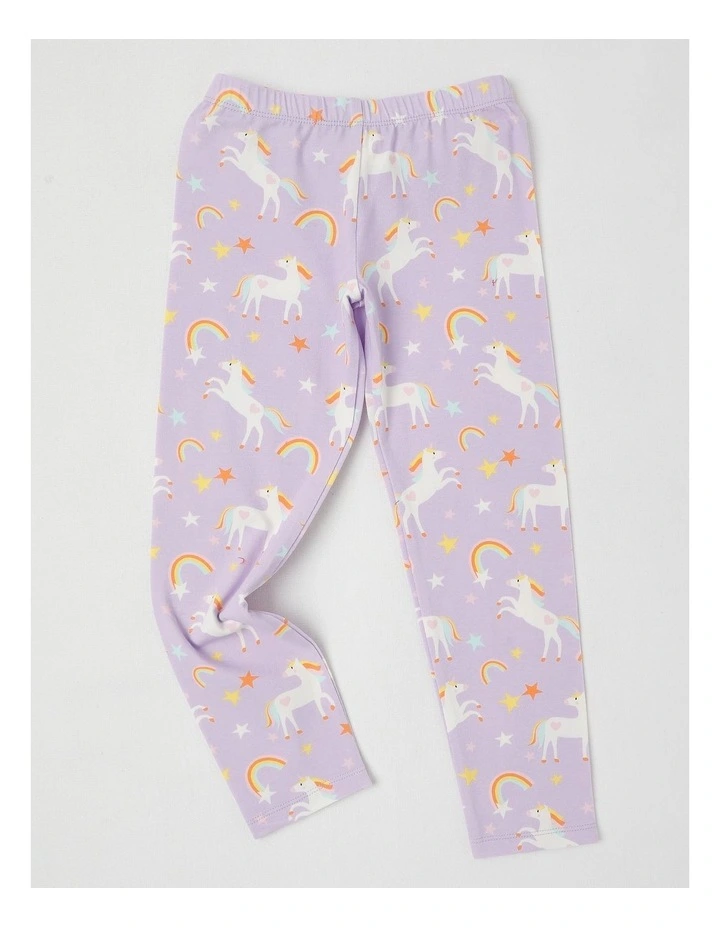Essentials Legging in Lilac Rainbow Unicorns Print image 1