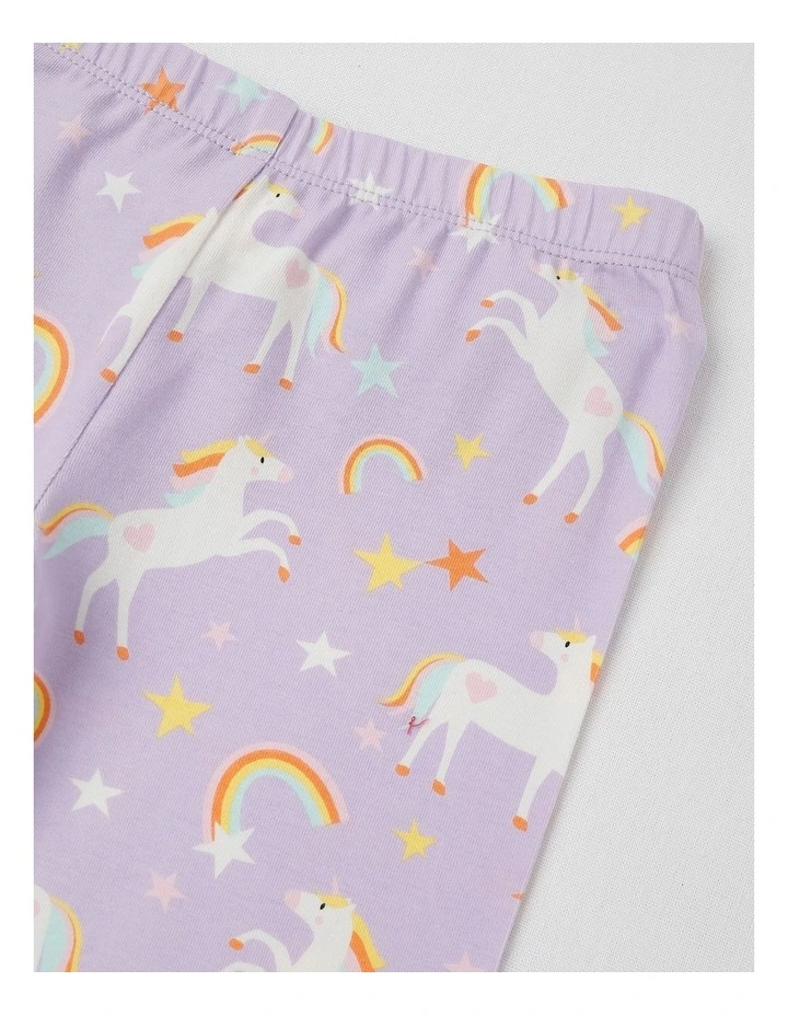 Essentials Legging in Lilac Rainbow Unicorns Print image 2