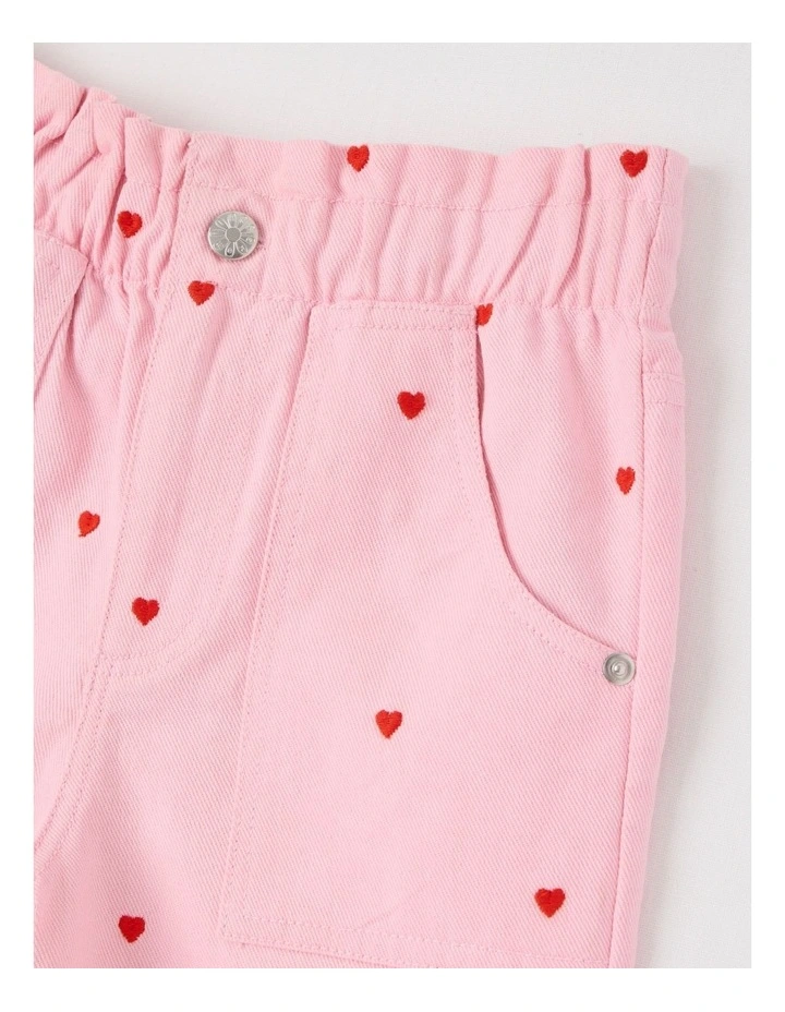 Canvas Cargo Pants in Pink Hearts image 2