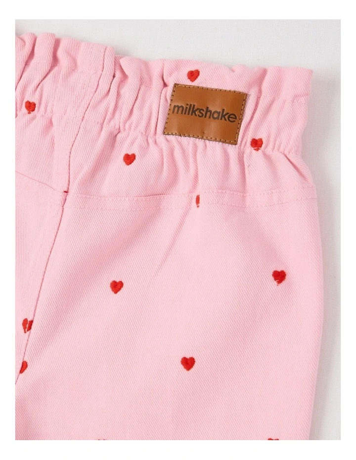 Canvas Cargo Pants in Pink Hearts image 4