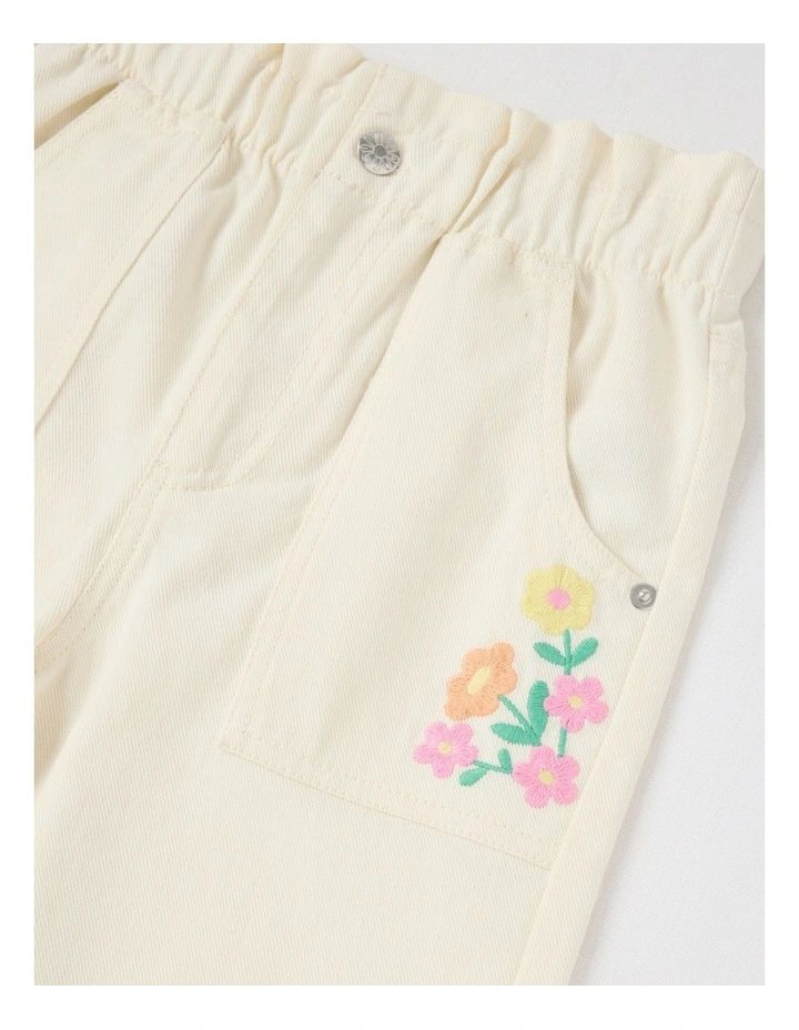 Paperbag Waist Wide Leg Pant in Cream image 2