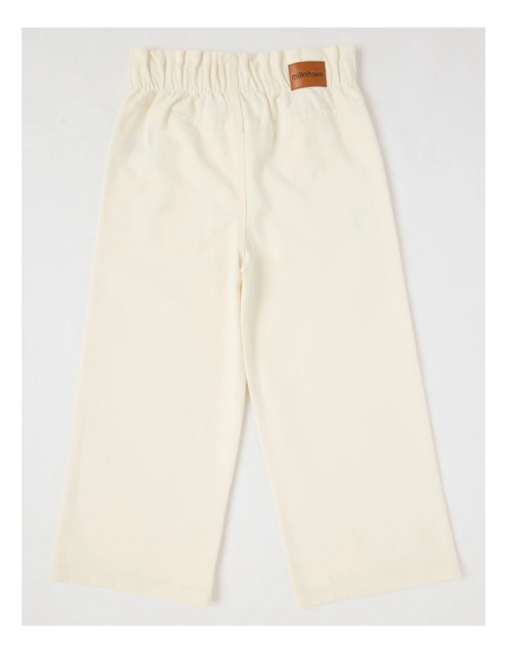 Paperbag Waist Wide Leg Pant in Cream image 3