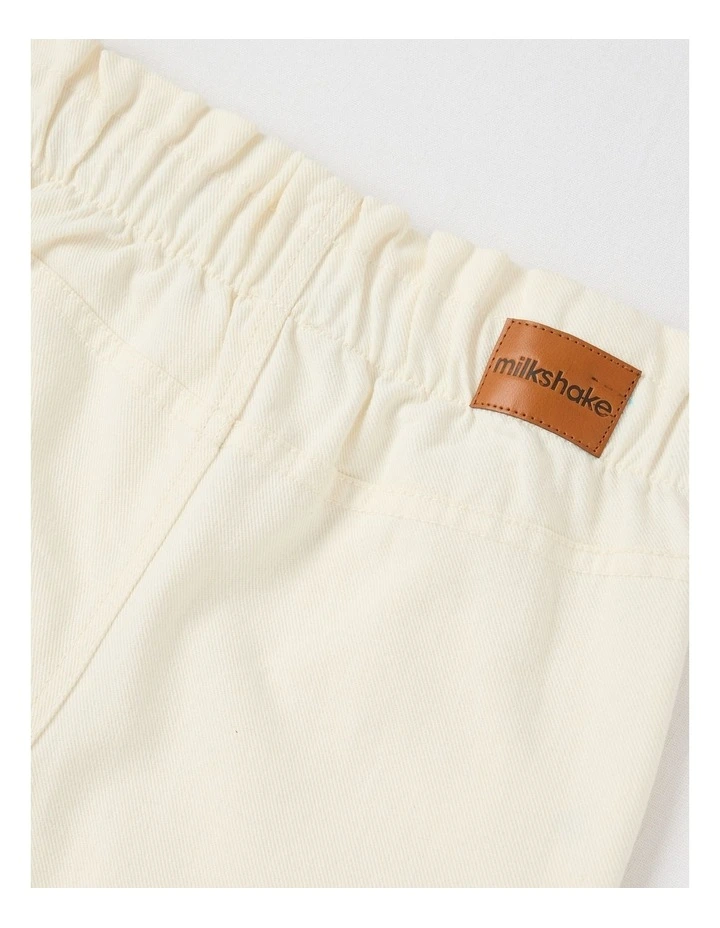 Paperbag Waist Wide Leg Pant in Cream image 4