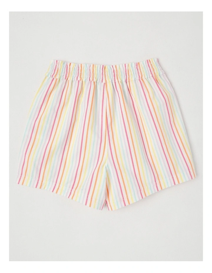 Essentials Woven Short in Ticking Stripe/Rainbow image 3