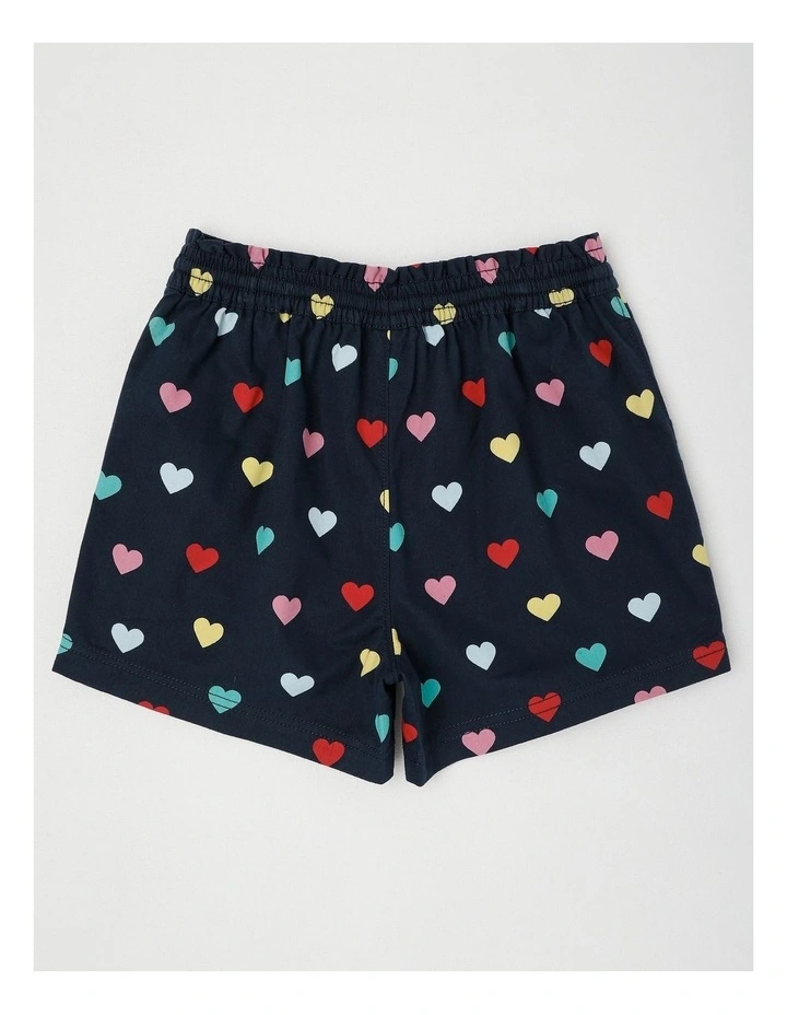 Essentials Woven Short in Rainbow Heart Navy image 3