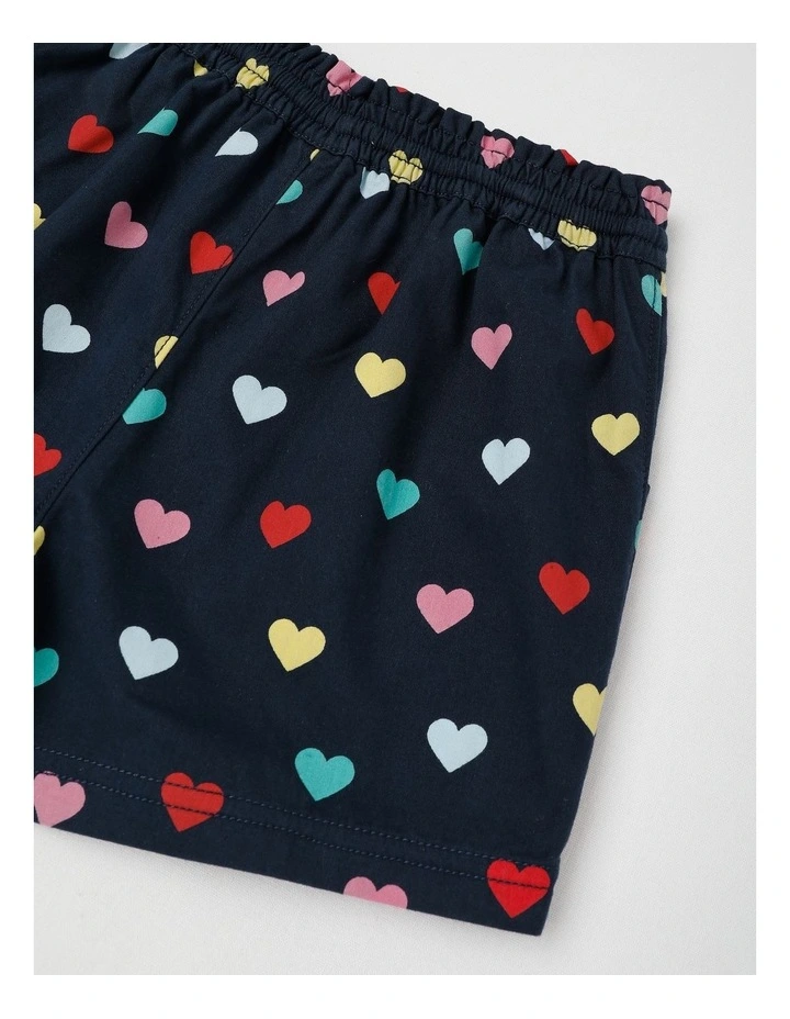Essentials Woven Short in Rainbow Heart Navy image 4