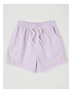 Essentials Woven Short in Ticking Stripe in Lilac