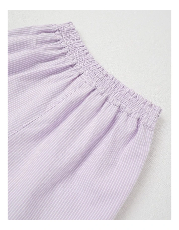 Essentials Woven Short in Ticking Stripe in Lilac image 4