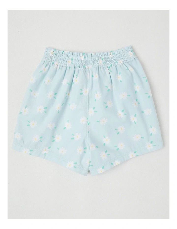 Essentials Woven Short with Daisies in Light Blue image 3