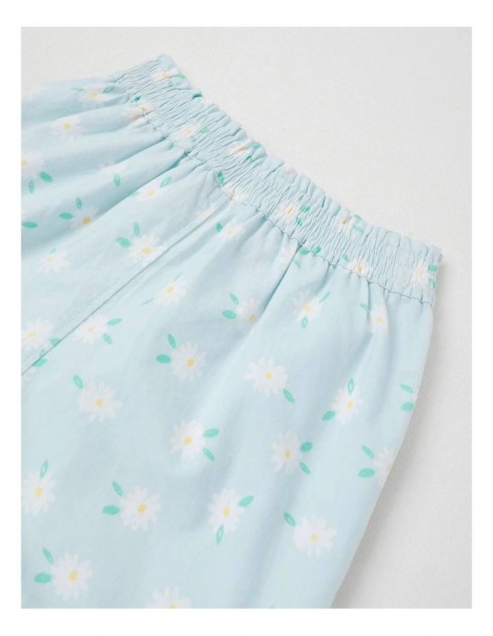 Essentials Woven Short with Daisies in Light Blue image 4