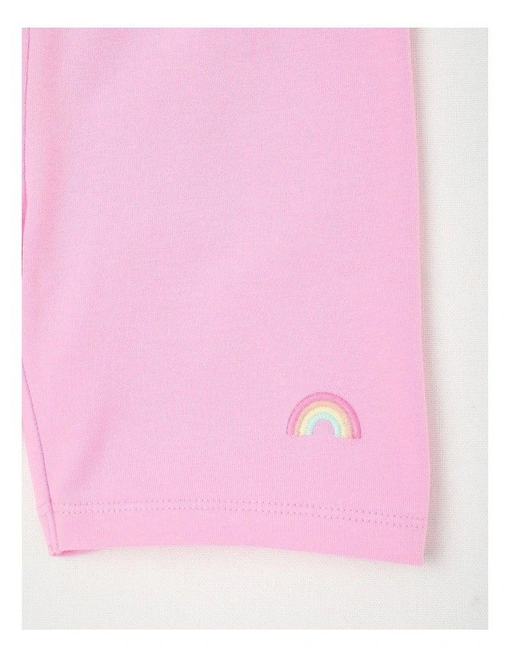 Essentials Bike Short With Jacquard Waistband in Pink/Hearts image 2