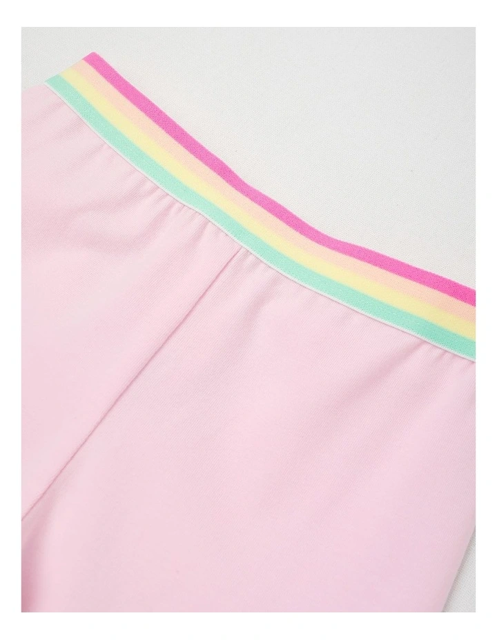 Essentials Bike Short With Jacquard Waistband in Light Pink/Rainbow image 4