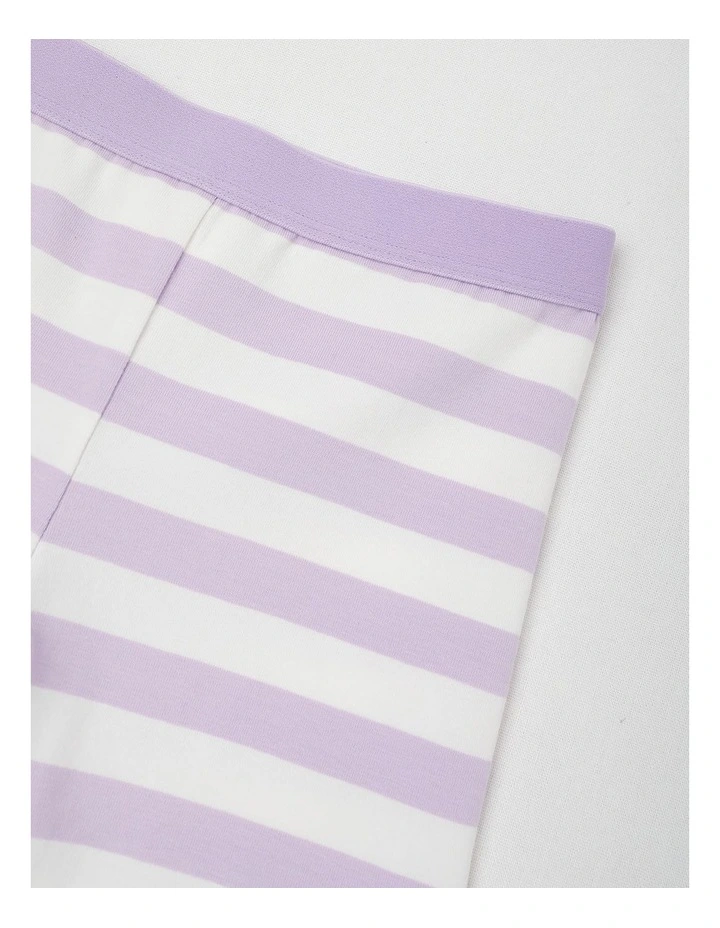 Essentials Bike Short With Jacquard Waistband in Purple/White Stripes image 4