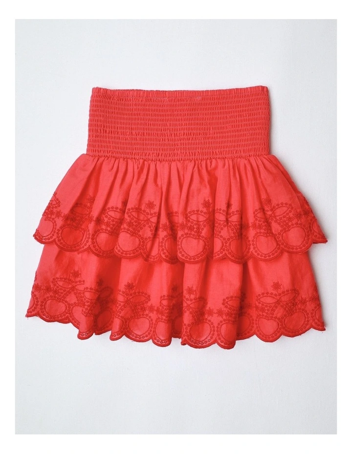 Cherry Rara Skirt in Red image 3