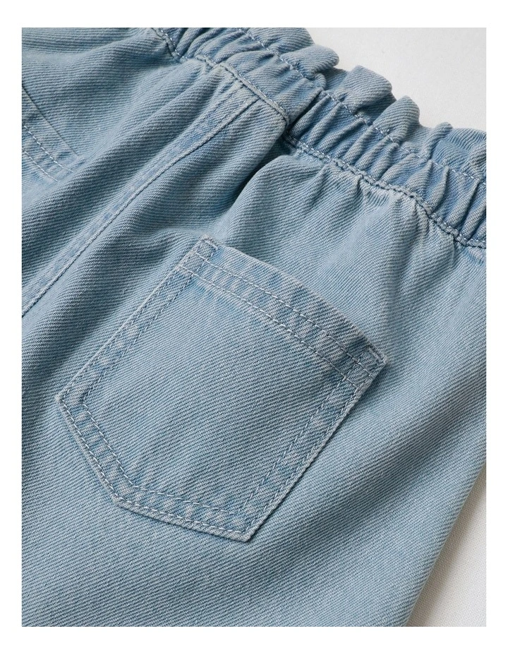 Paperbag Waist Skirt With Daisies in Denim image 4