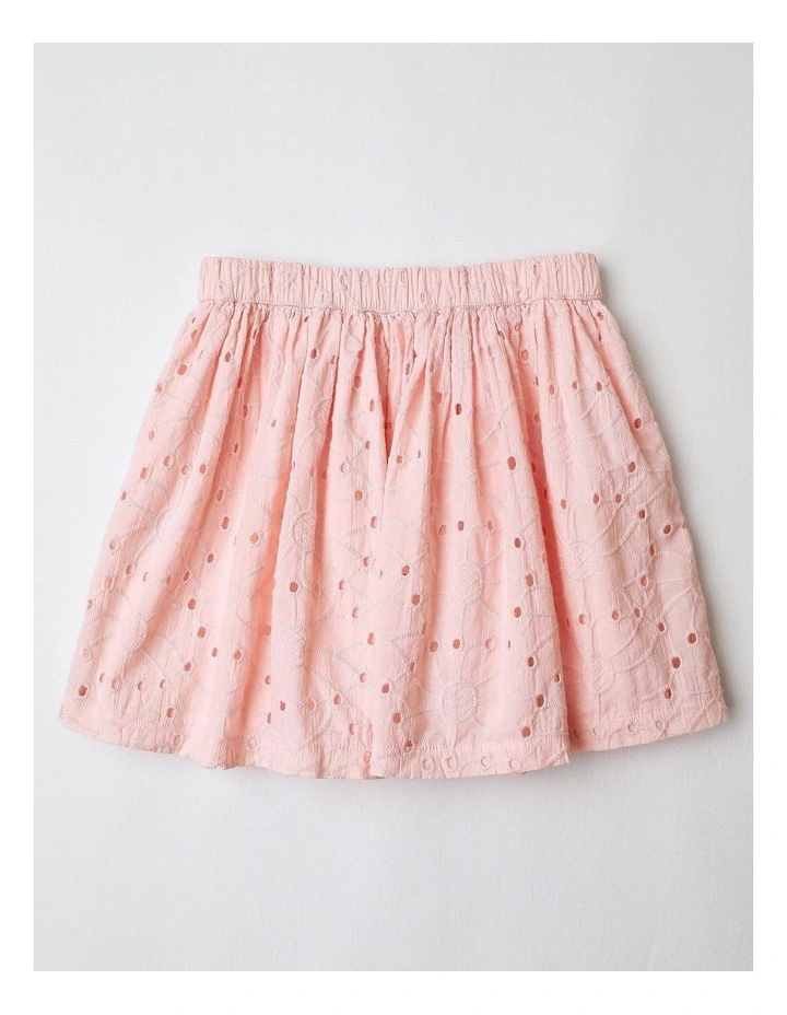 Broiderie Skirt in Pink image 1