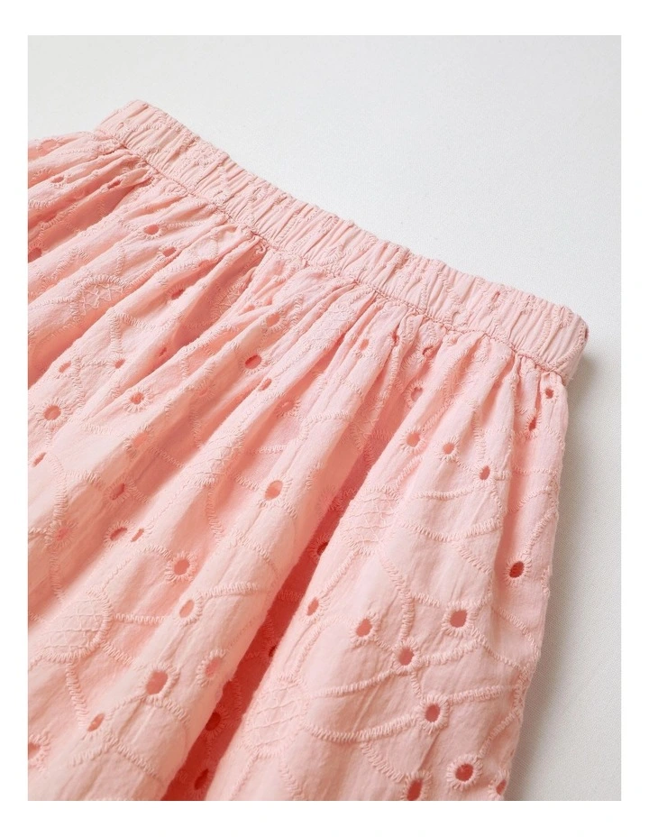 Broiderie Skirt in Pink image 2