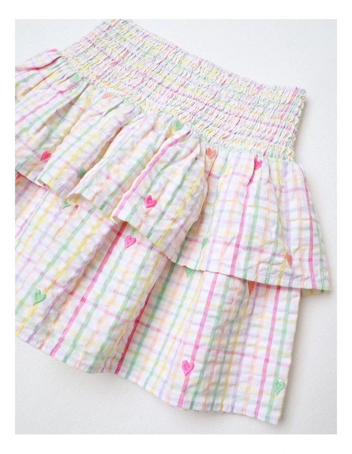 Rara Skirt in Gingham Rainbow image 2