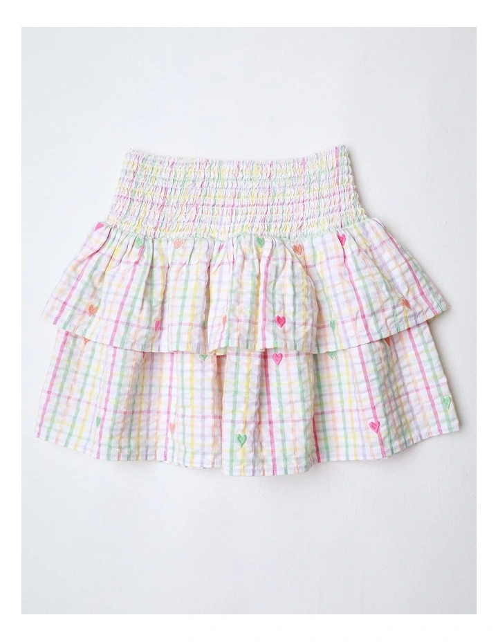 Rara Skirt in Gingham Rainbow image 3