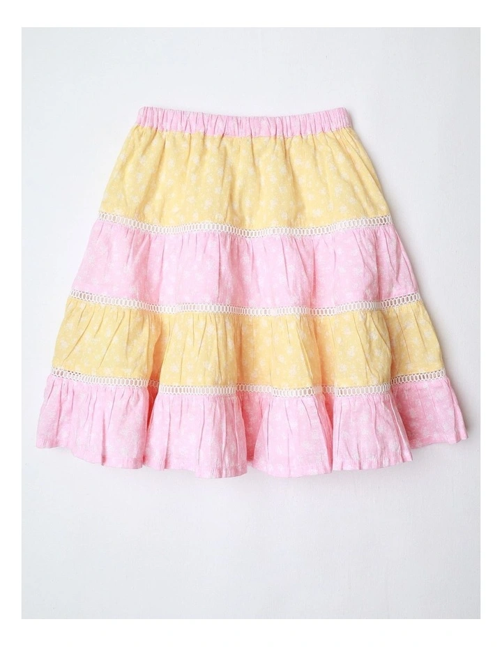Ladder Lace Skirt in Pink and Yellow image 3