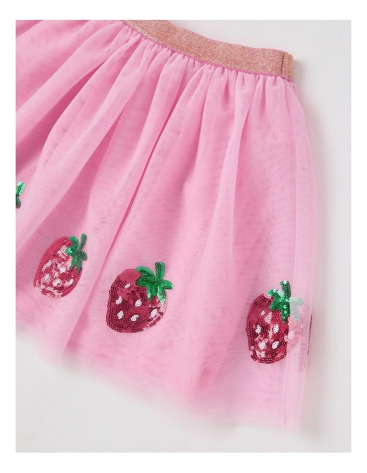 Strawberry Sequin Tutu Skirt in Pink image 2