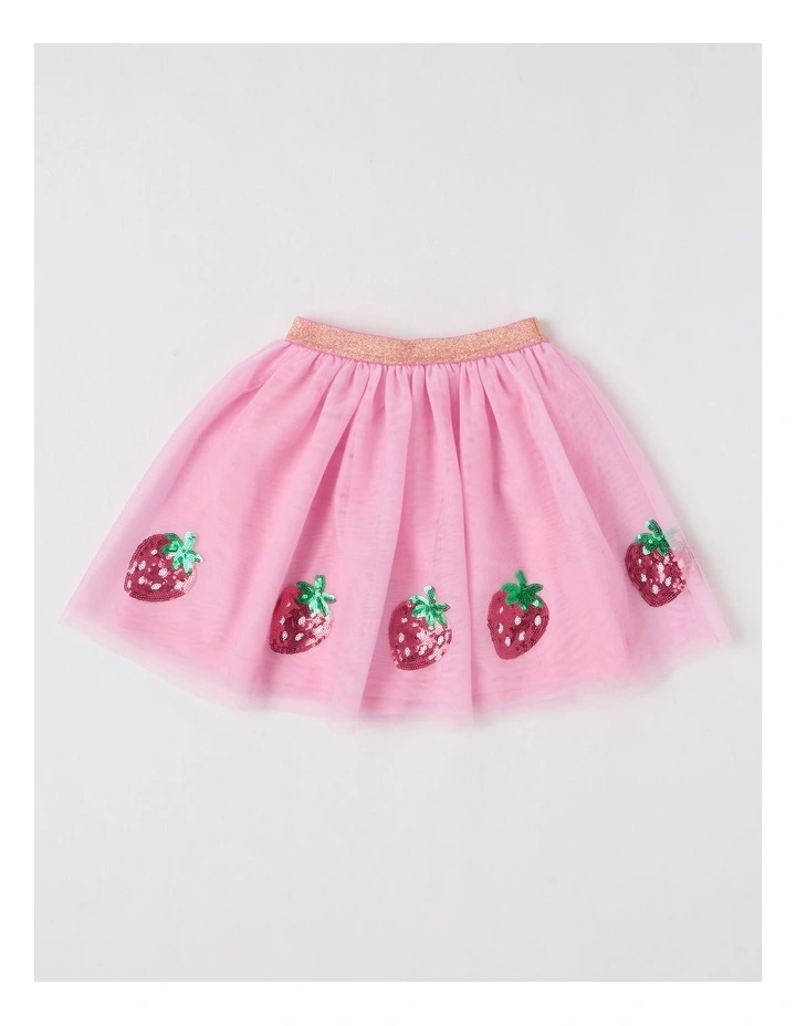Strawberry Sequin Tutu Skirt in Pink image 3
