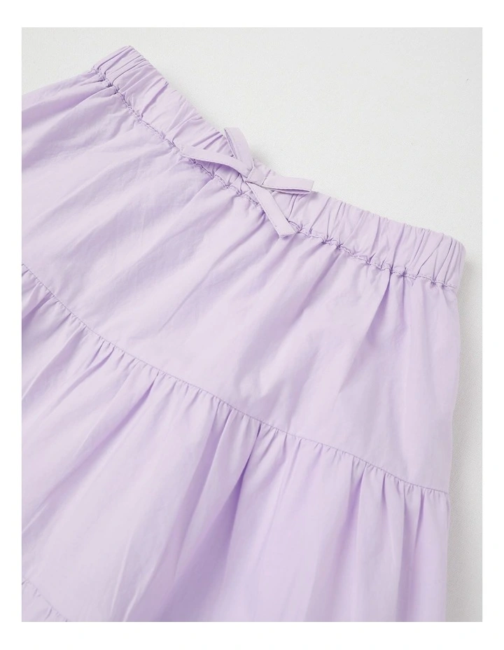 Tiered Skirt With Bow & Ric Rac Trim in Purple image 2
