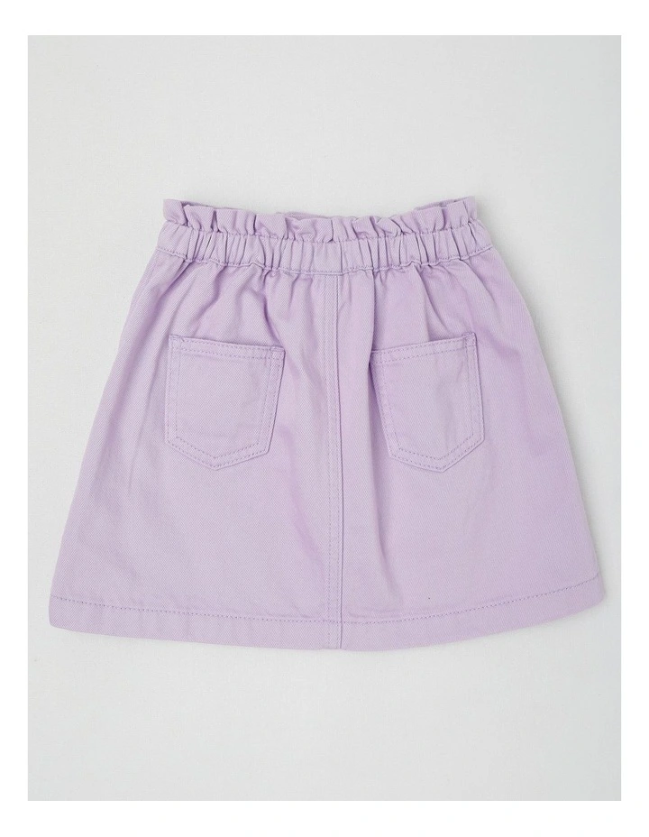 Paperbag Waist Skirt With Embroidery in Butterflies/Lilac image 3