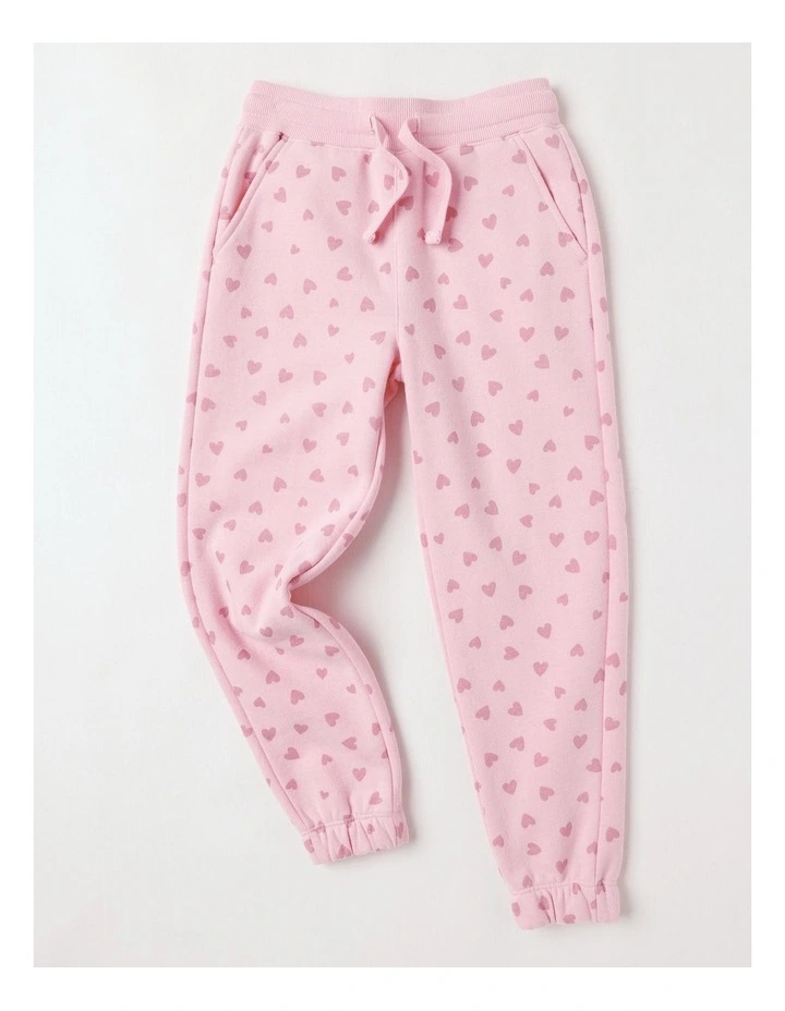 Essentials Trackpant in Pink Hearts image 1