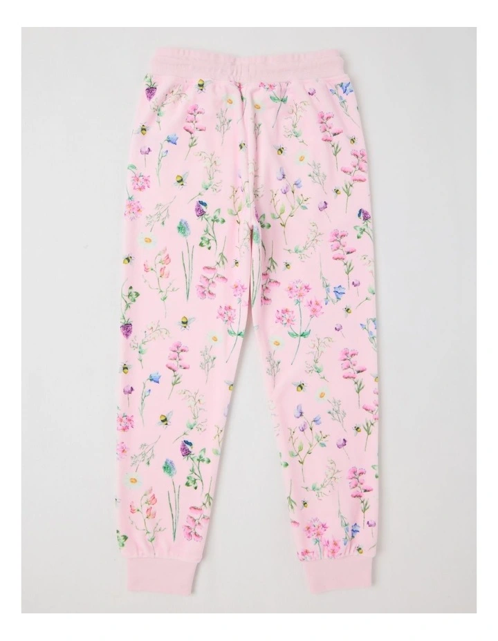 Velour Trackpant in Pink Floral image 3
