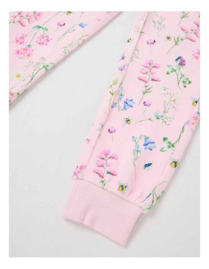Velour Trackpant in Pink Floral image 4