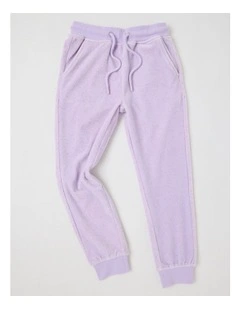 Velour Trackpant in Purple Glitter