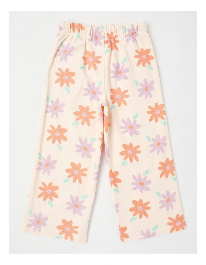 Wide Leg Trackpant in Flowers Cream image 3