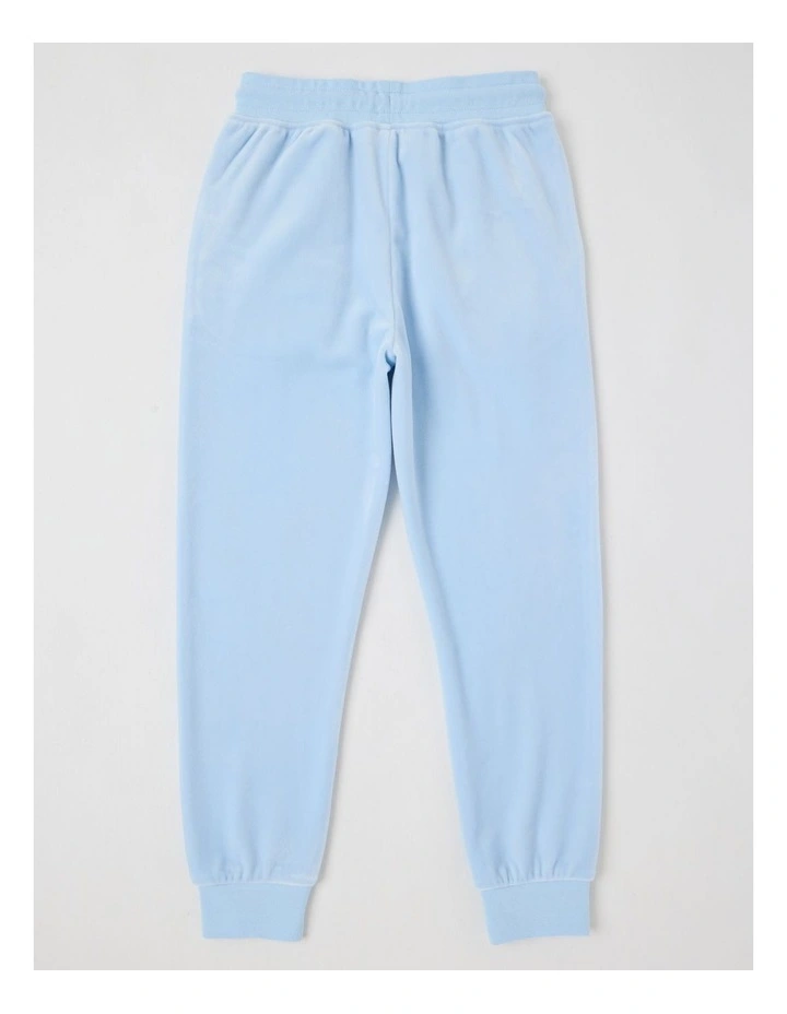 Velour Trackpant in Light Blue image 3