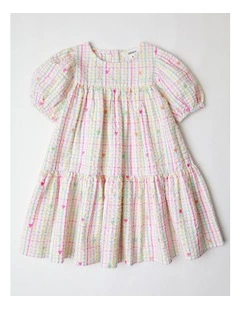 Seersucker Smock Dress in Rainbow