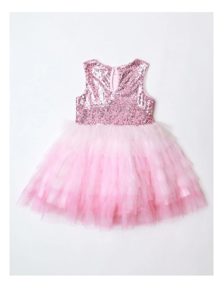 Sequin Bodice Ombre Tulle Tutu in Pink image 3